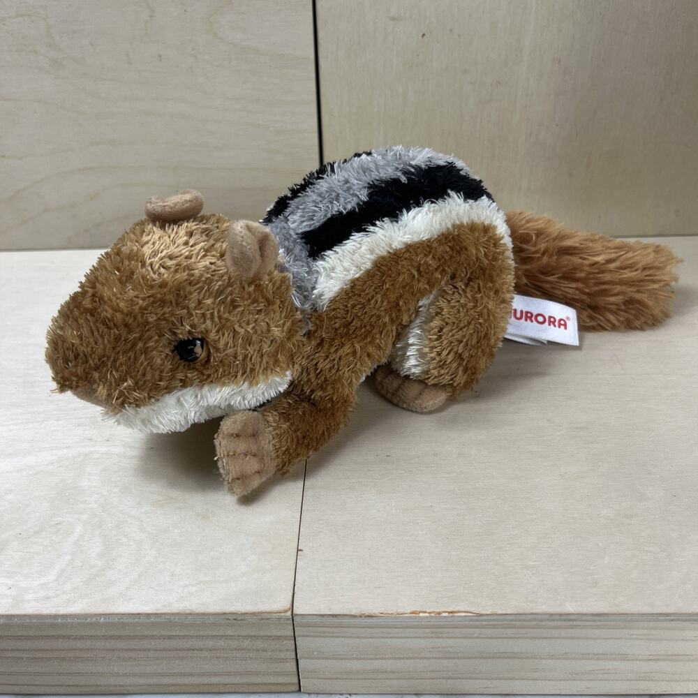 Aurora World Plush Chipmunk Ground Squirrel 10” Stuffed Animal